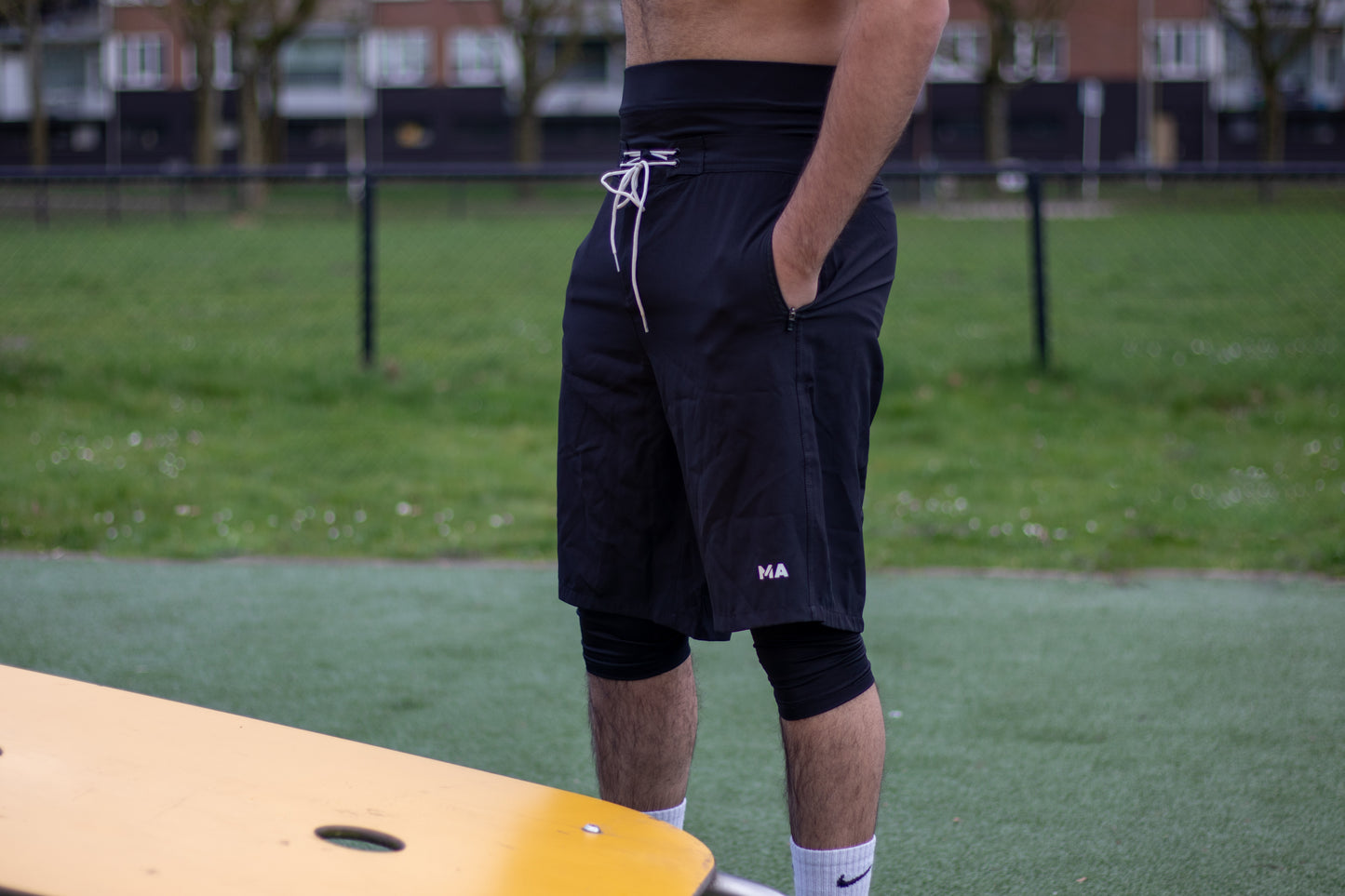 Muslim man wearing an islamic swimshort 